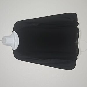 NWT Calvin Klein Black crewneck Pintuck Pleated Sheer long sleeve Blouse…